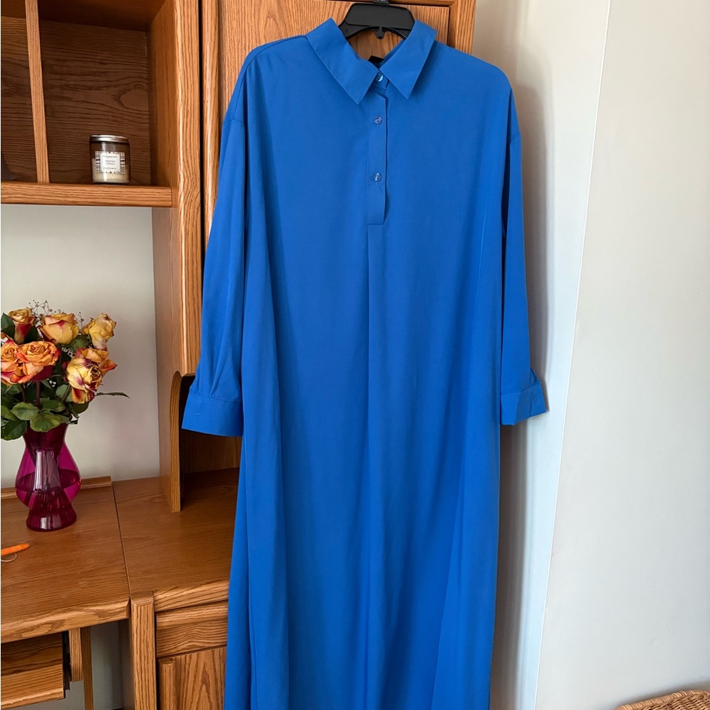 Elegant Blue Women's shirt Dress